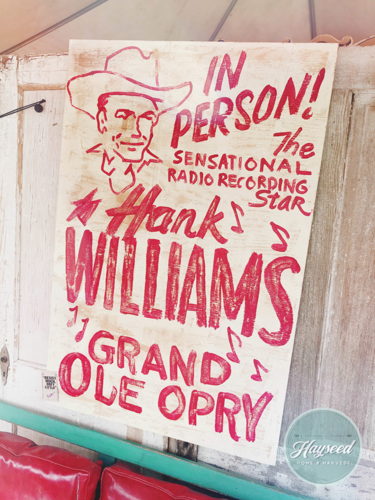 Junk Gypsy Round Top Texas Antiques Week Hank Williams Vintage Sign