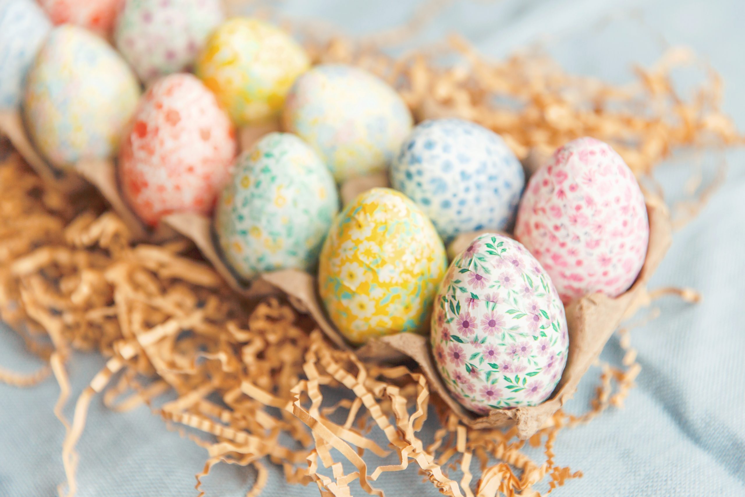 Floral Decorated Easter Eggs
